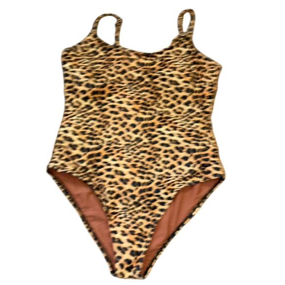 New Without Tags Animal Print One Piece Swimsuit Women’s XL Leopard Vacation - Picture 1 of 11